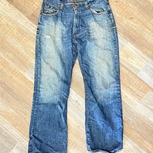 Arizona Jean Company Relaxed Fit Distressed Blue Jeans